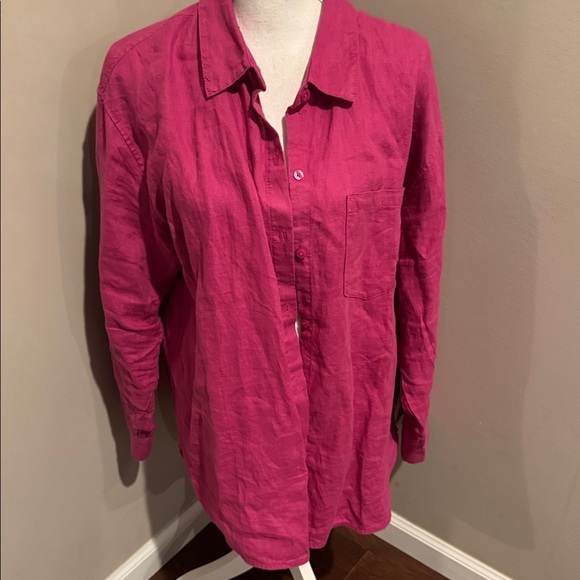 Athleta Retreat Linen Linen Button Down top. XL - Picture 14 of 14